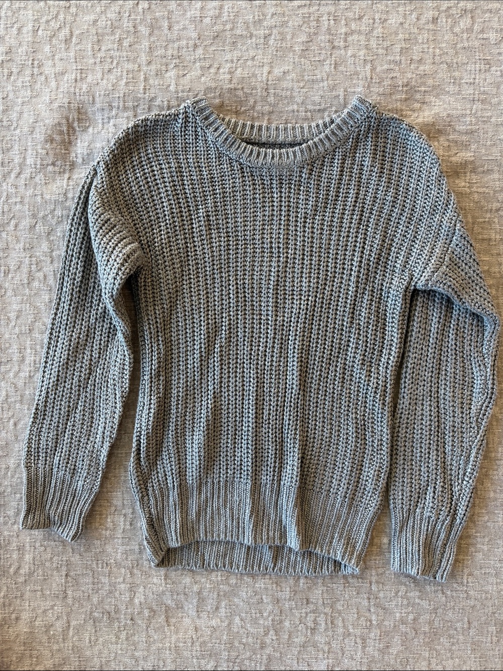 Little Sleepies Light Gray Crewneck Knit Sweater